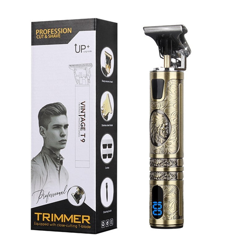Men's Cordless Beard & Mustache Trimmer with LED Display, Adjustable Lengths