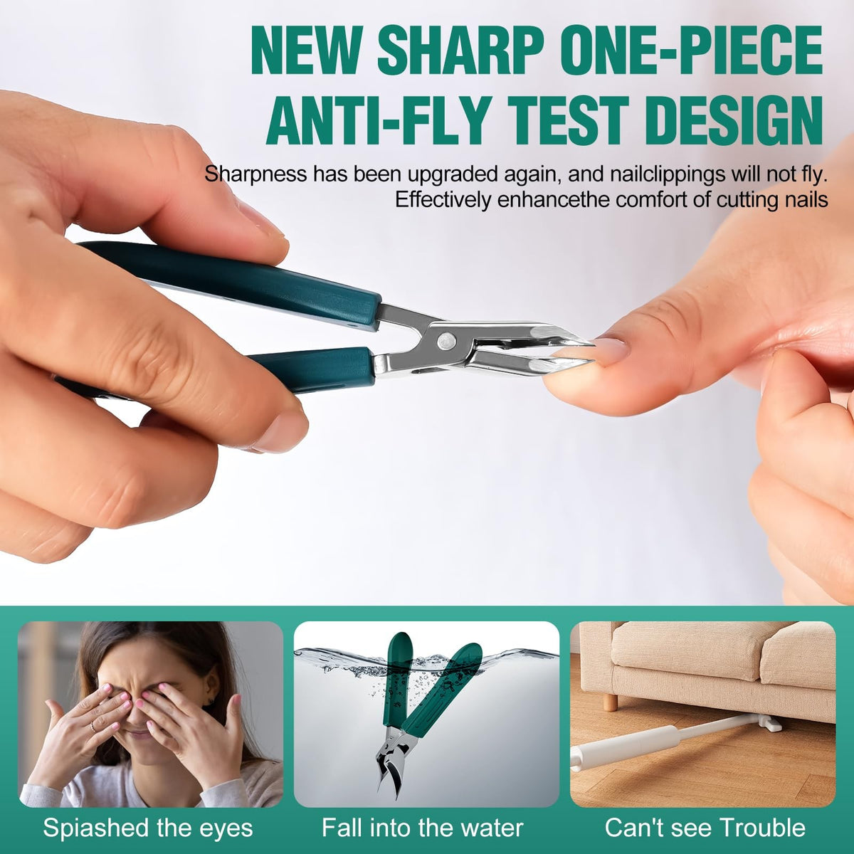 Eagle Beak Beveled Nail Clippers Set with Long Handle & Wide Jaw