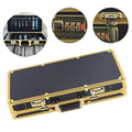 Large Barber Carrying Case with Lock, Gold Finish, Tool Organizer for Clippers & Trimmers