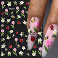 Ladybug Nail Art Stickers 3D Animal Bird Bee Decals for Nails