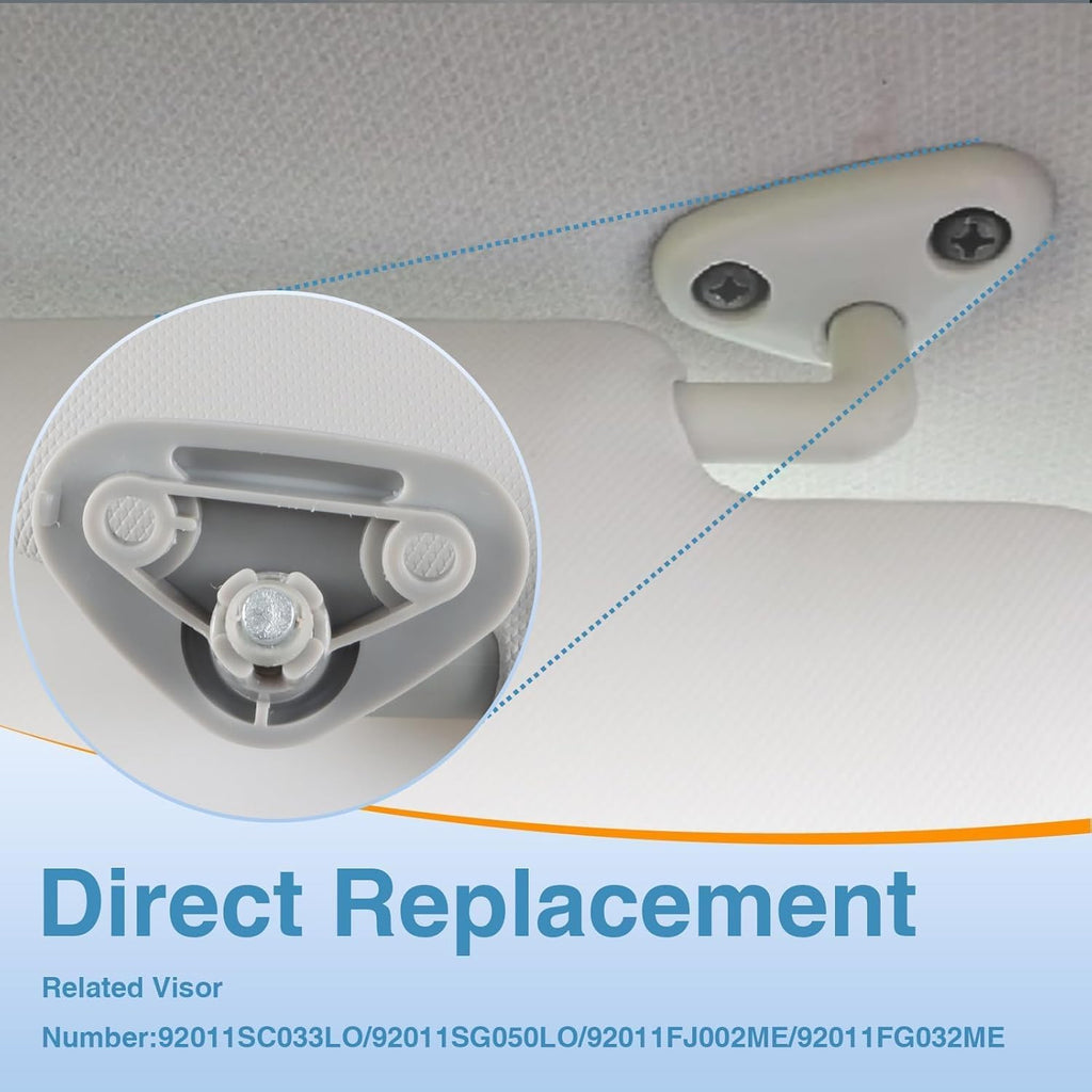 Sun Visor Mount Clip for Subaru Forester, Impreza, Crosstrek - Gray