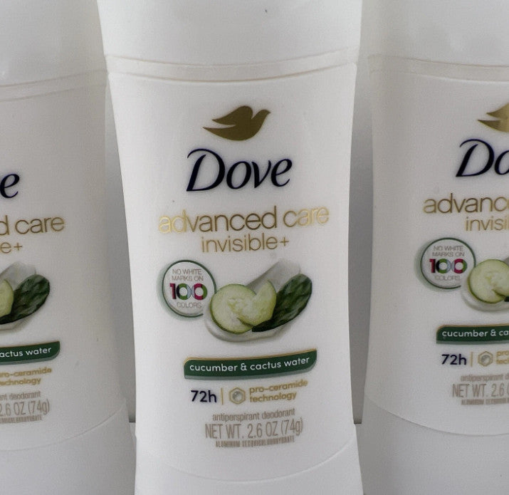Dove Invisible Antiperspirant Deodorant Cucumber & Cactus Water 4 Pack