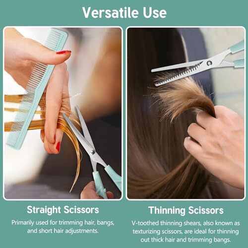 Professional Hair Cutting Scissors & Thinning Shears with Comb - Barbershop Kit