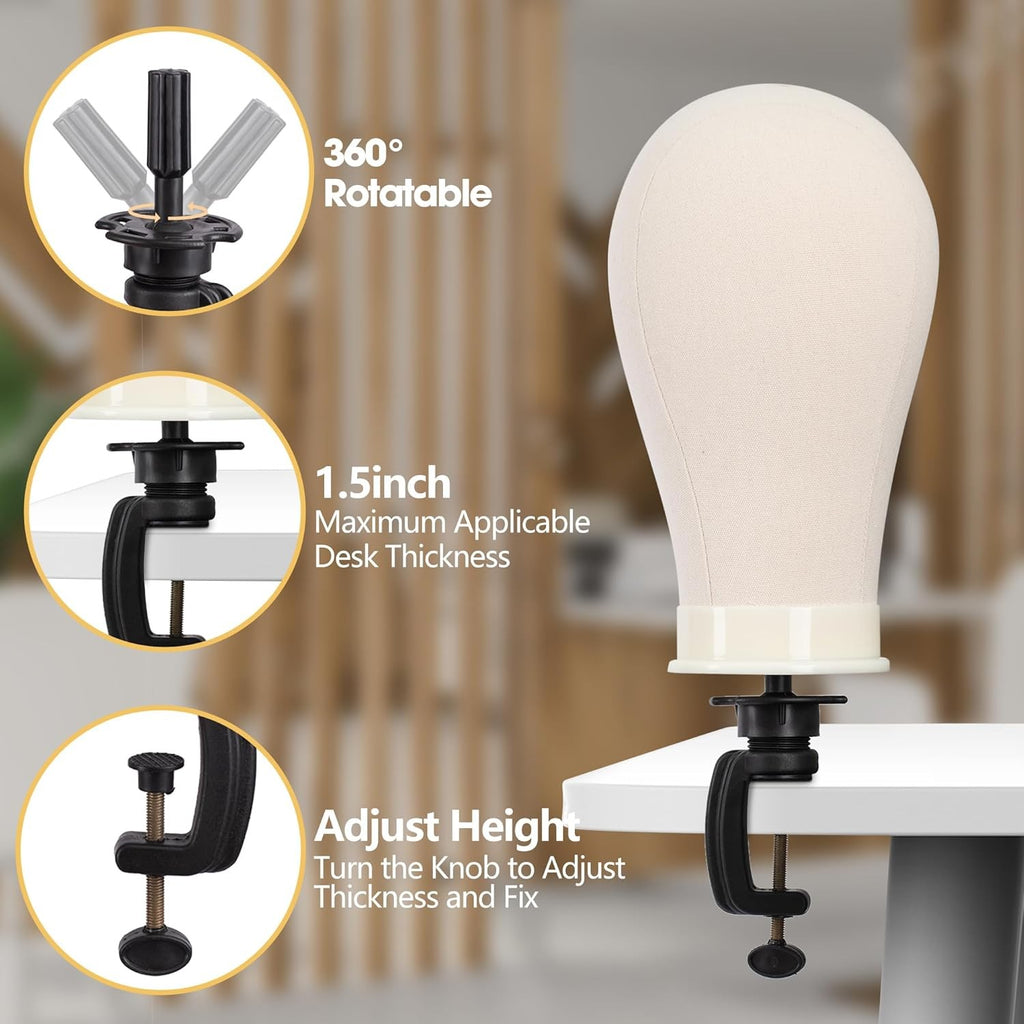 Adjustable Wig Mannequin Stand with Head for Display & Styling