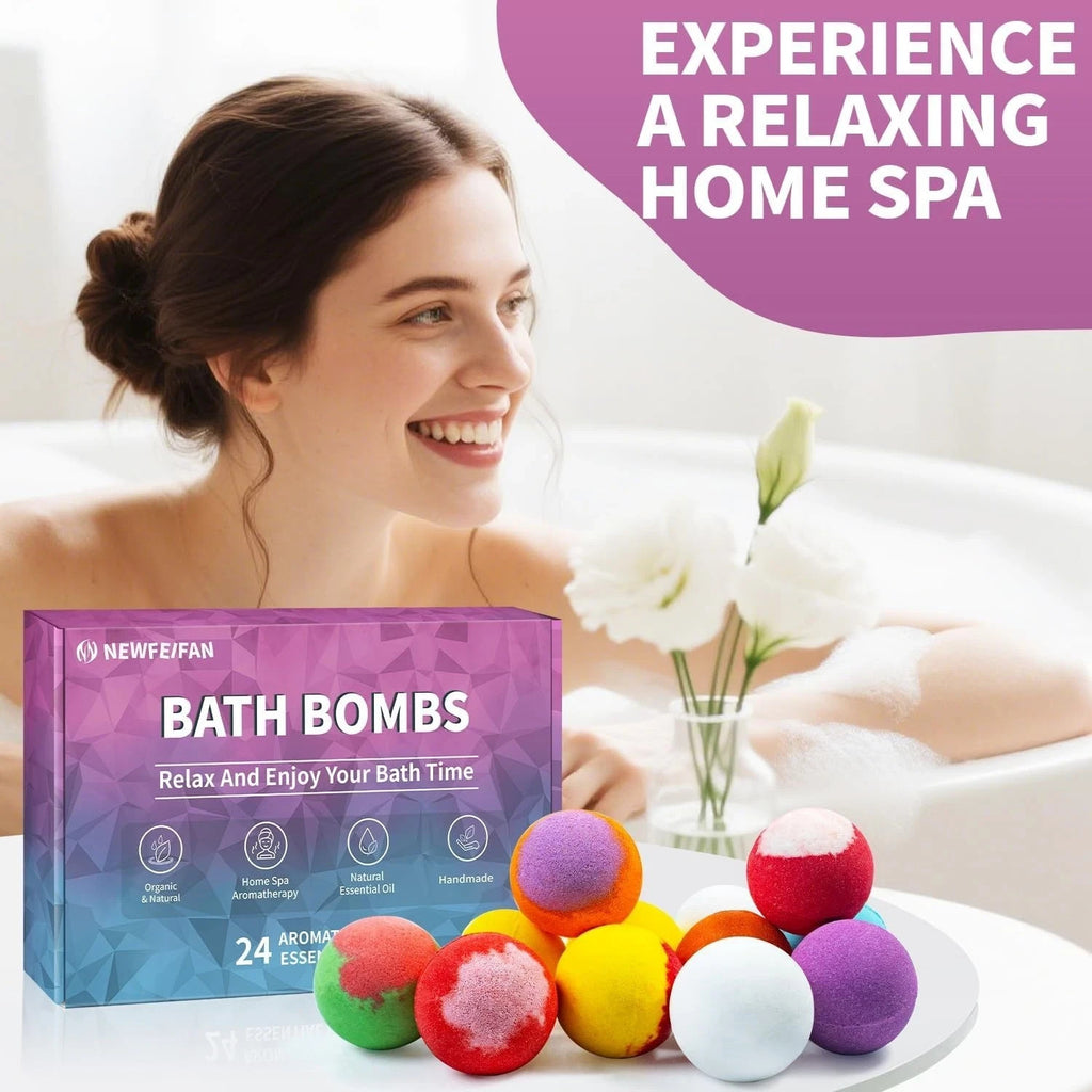 Kids Bath Bombs with Surprise Dolls - 24 Pack Safe Bubble Bath Set