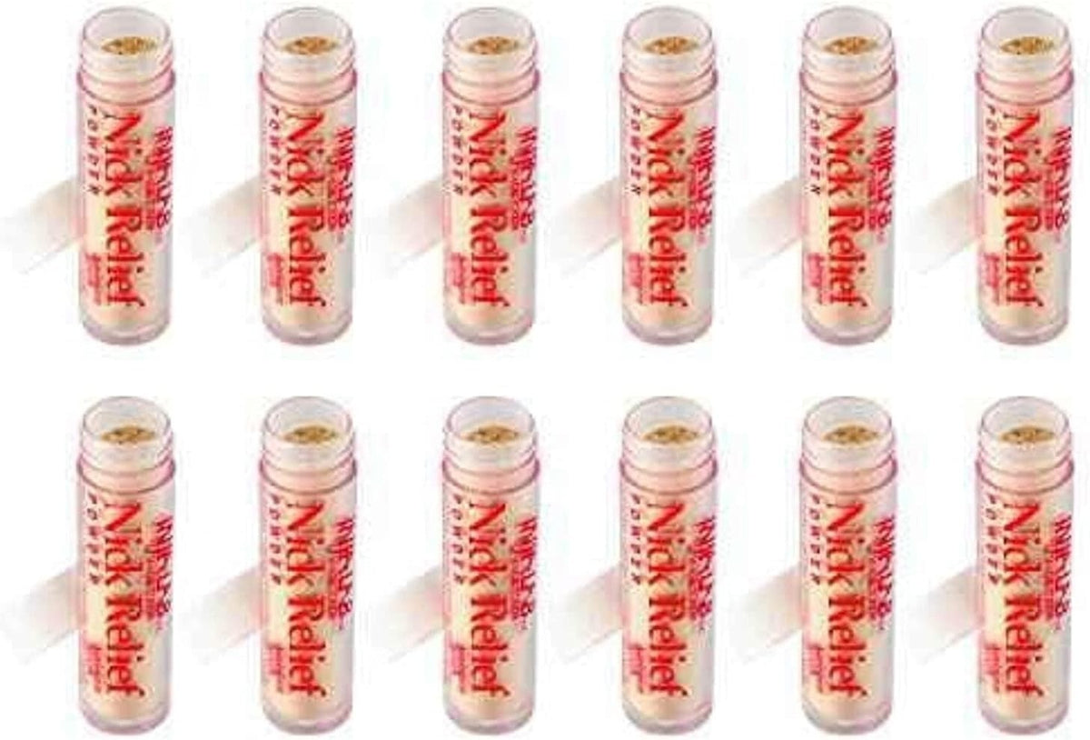 Nick Relief Styptic Powder for Minor Bleeding - Pack of 12