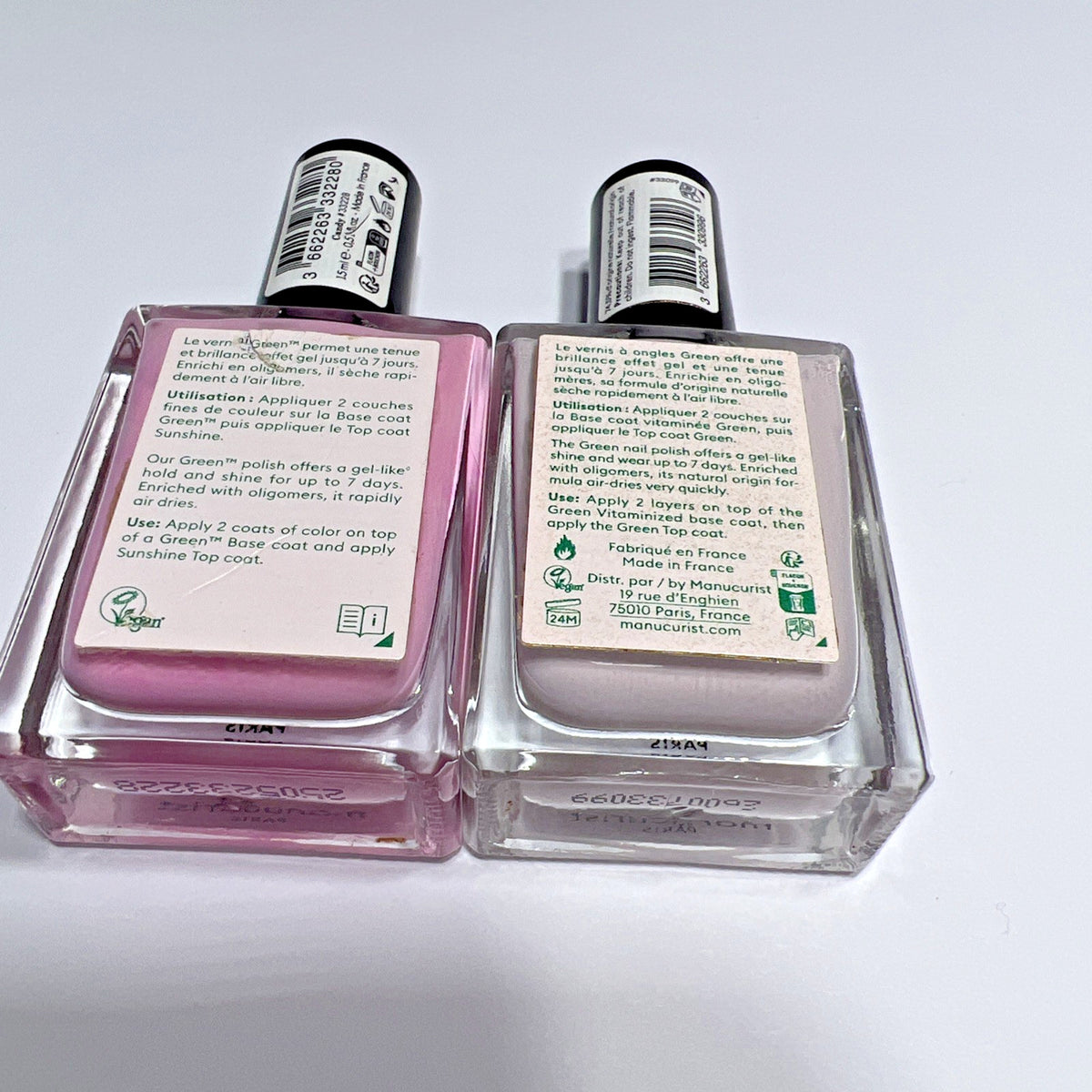 Green Nail Polish Blossom & Candy 15ml Full Size - Set of 2