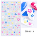 Nail Art Daisy Flower Sticker Decals Self-Adhesive for Natural & Artificial Nails