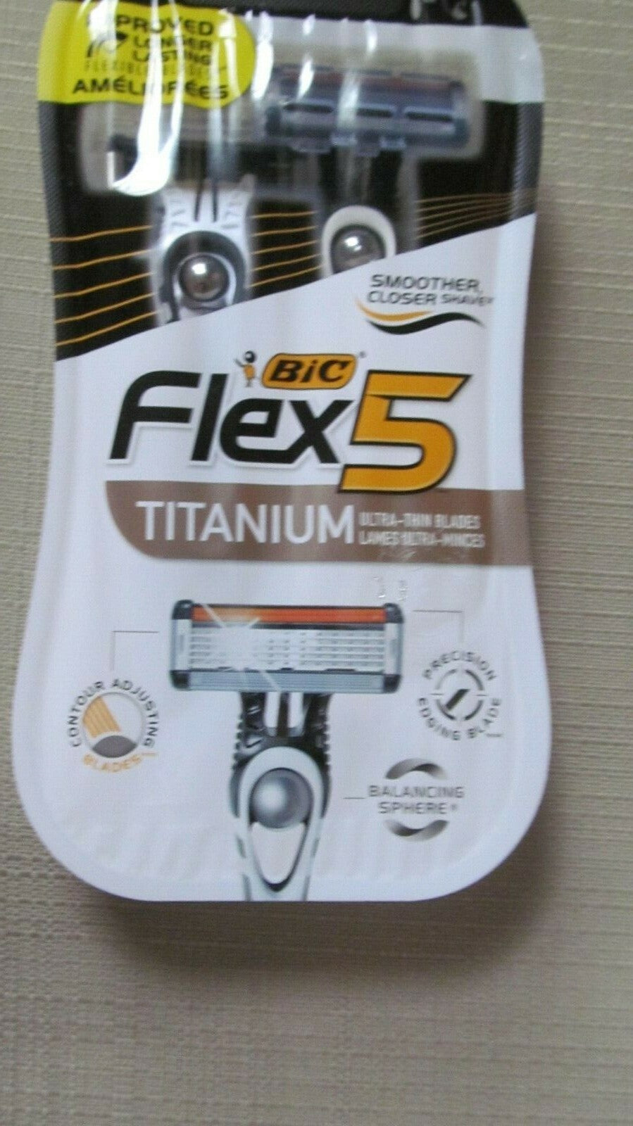 BIC Flex 5 Titanium Disposable Razor - Ultra Thin Blades, 2 Pack