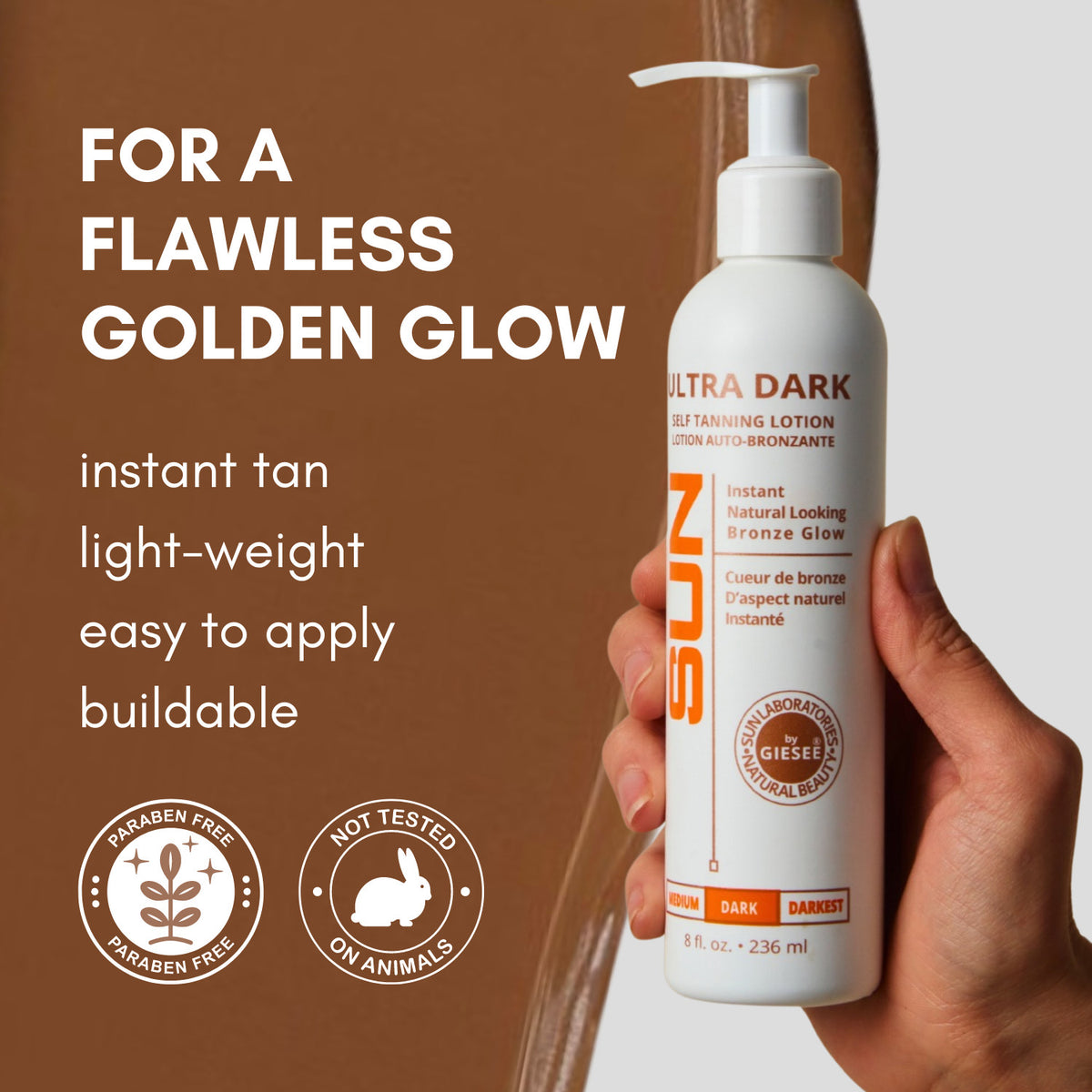 Self Tanner Lotion Ultra Dark 8 oz with Tanning Mitt - Sunless Sunless Tan