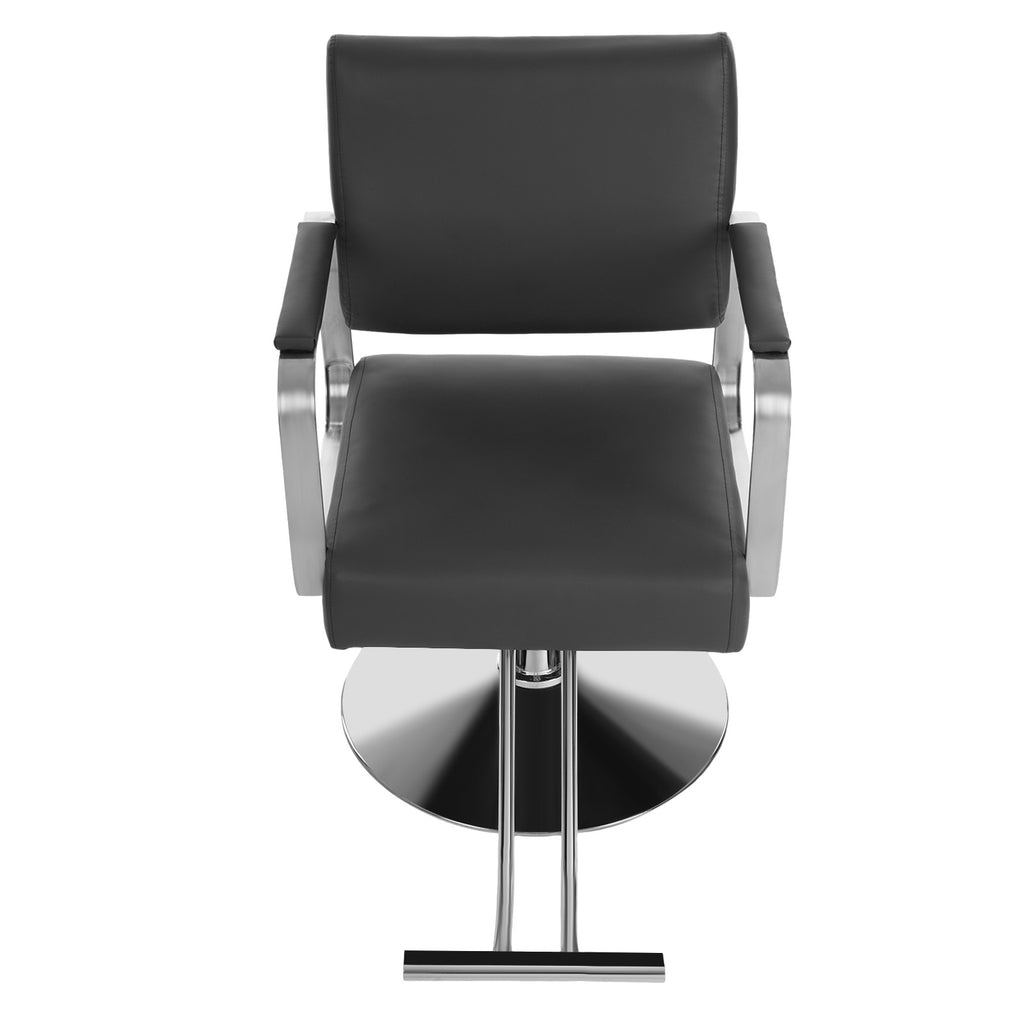 Rotatable Barber Chair Salon Chair with Carbon Steel Frame Black