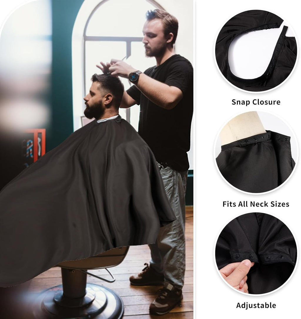 Professional Hair Cutting Cape with Adjustable Snap Closure for Salon & Barber Use