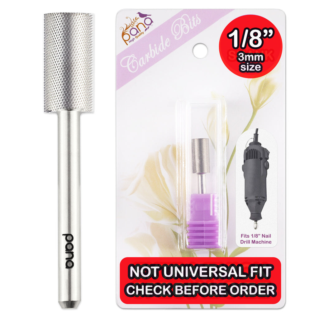 Nail Drill Bit Flat Top Large Barrel Carbide Bit 1/8 Inch Shank Extra Fine