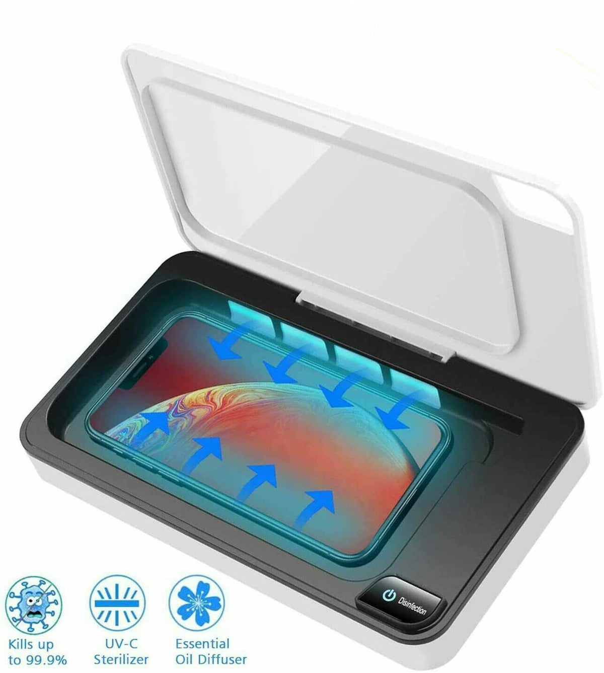 UV Phone Sanitizer Box Germ Disinfection Case with Aromatherapy