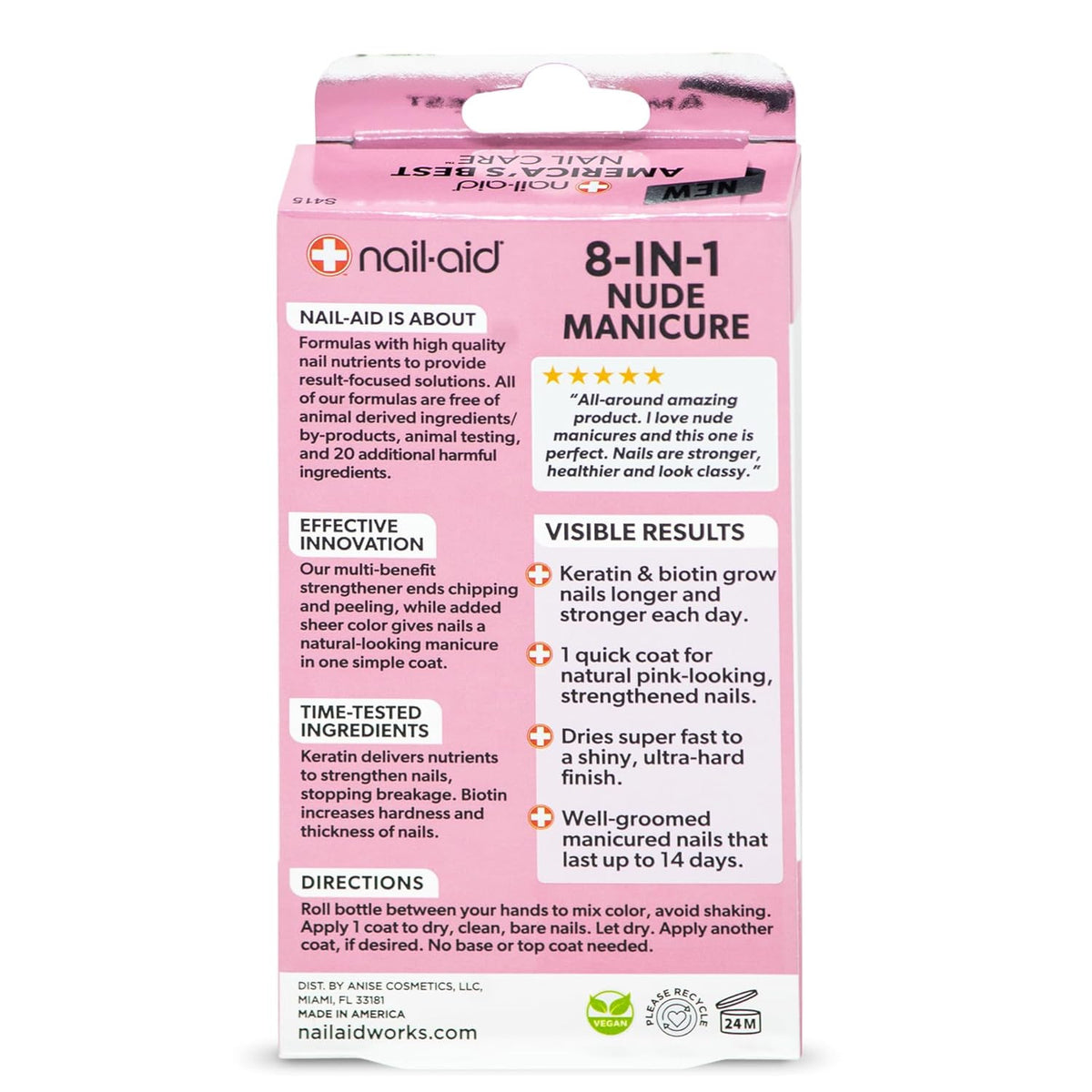 8-in-1 Nail Strengthener & Sheer Nude Top Coat for Healthy Nails