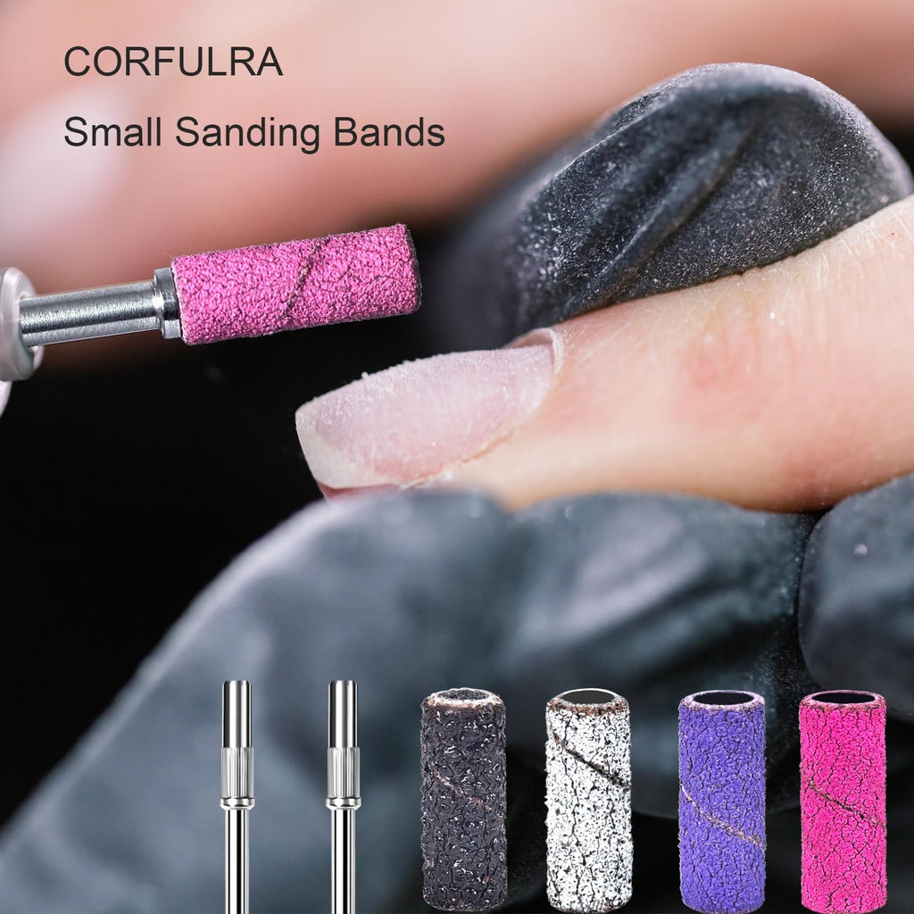 Professional Nail Drill Kit with Small Sanding Bands for Toenails and Pedicure