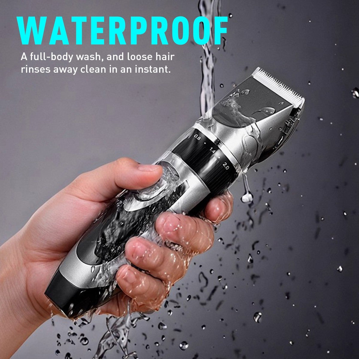Cordless Rechargeable Hair Clippers Kit with LCD Display & Adjustable Length