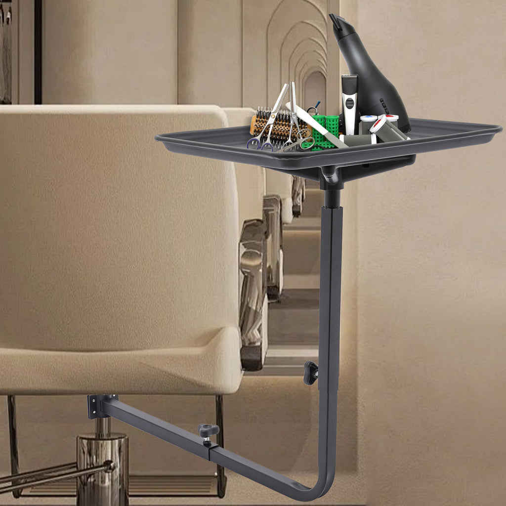 Black 360 Degree Rotating Salon Tray for Hairdressing & Barber Chairs