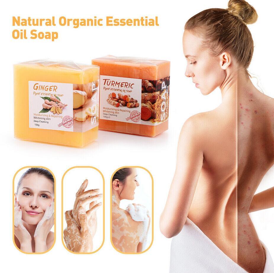 Turmeric & Ginger Skin Whitening Soap for Dark Spots Acne Brightening Natural