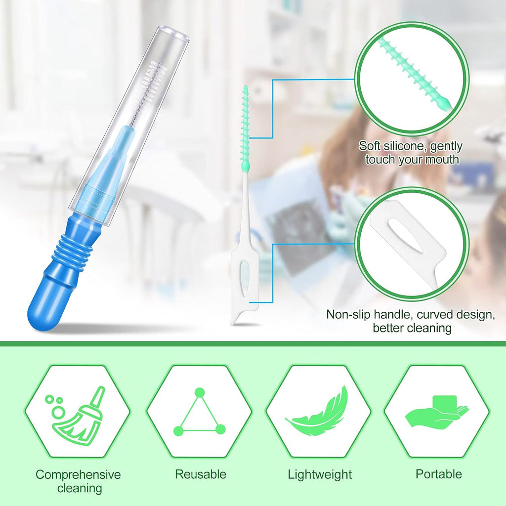 50 Pack Dental Interdental Floss Brush Picks for Teeth Cleaning
