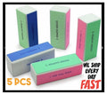 5 Pcs Nail Buffer Files 4-Way Manicure Polish Sanding Blocks for Nail Art