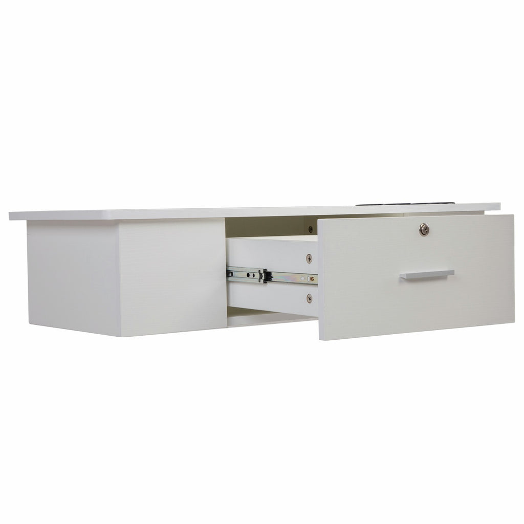 Wall-Mounted Barber Styling Station with Lockable Drawer for Hair Salon