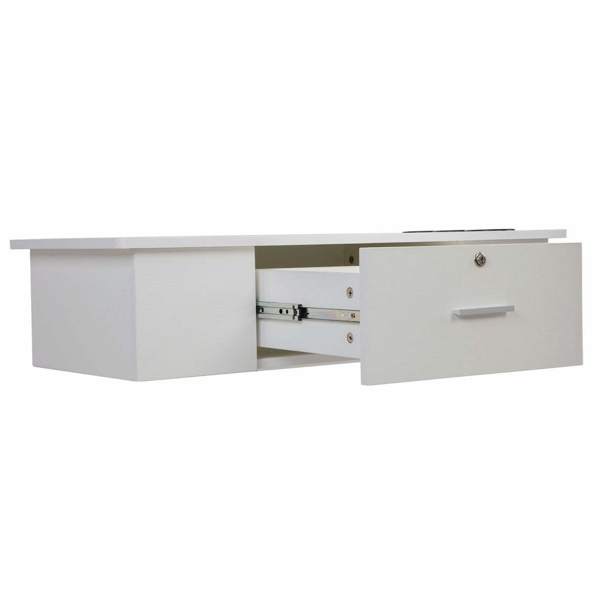 Wall-Mounted Barber Styling Station with Lockable Drawer for Hair Salon