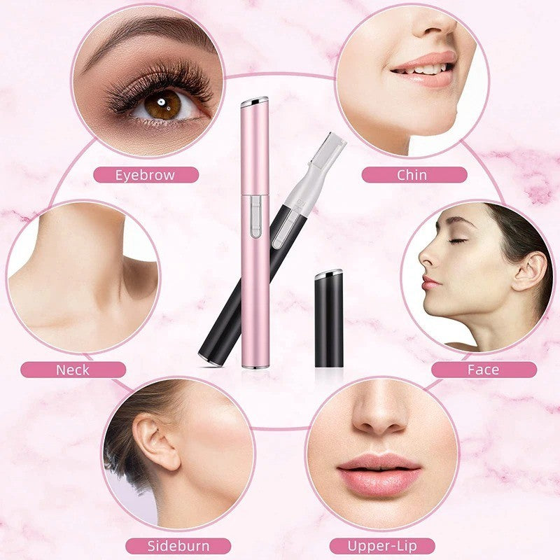 Electric Eyebrow Trimmer & Facial Hair Remover for Women - Compact & Portable