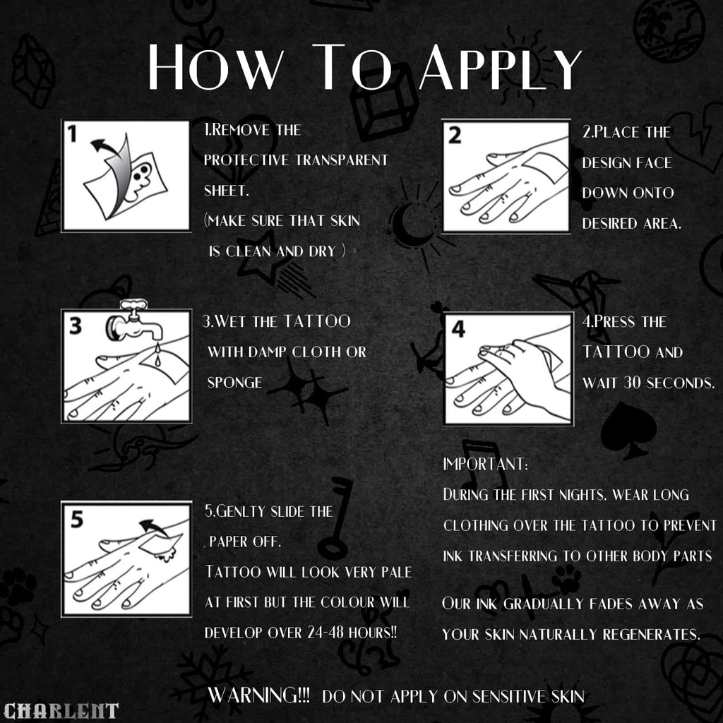 Temporary Tattoos – 9 Sheets Old School Black Waterproof Body Art