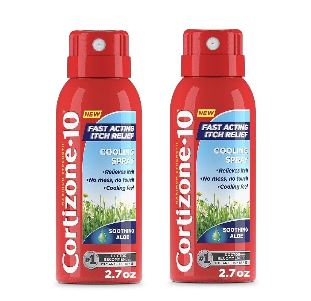 Hydrocortisone Itch Relief Spray with Aloe Vera - 2 Pack, 2.7 oz