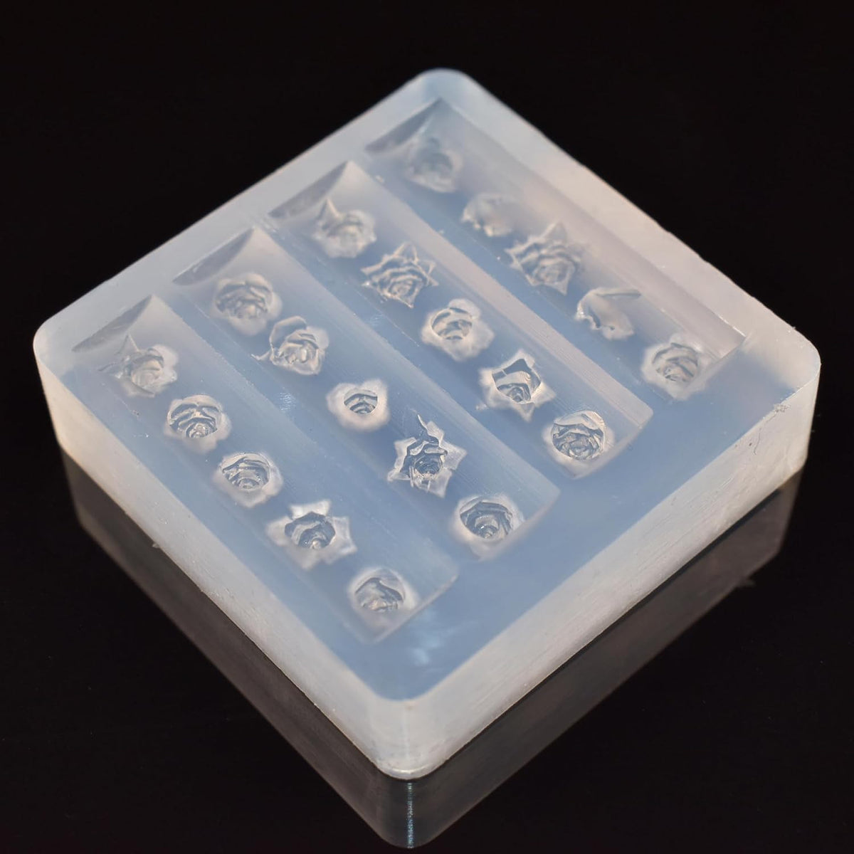 3D Rose Flower Nail Art Silicone Mold for DIY Manicures - Floral Carving Template
