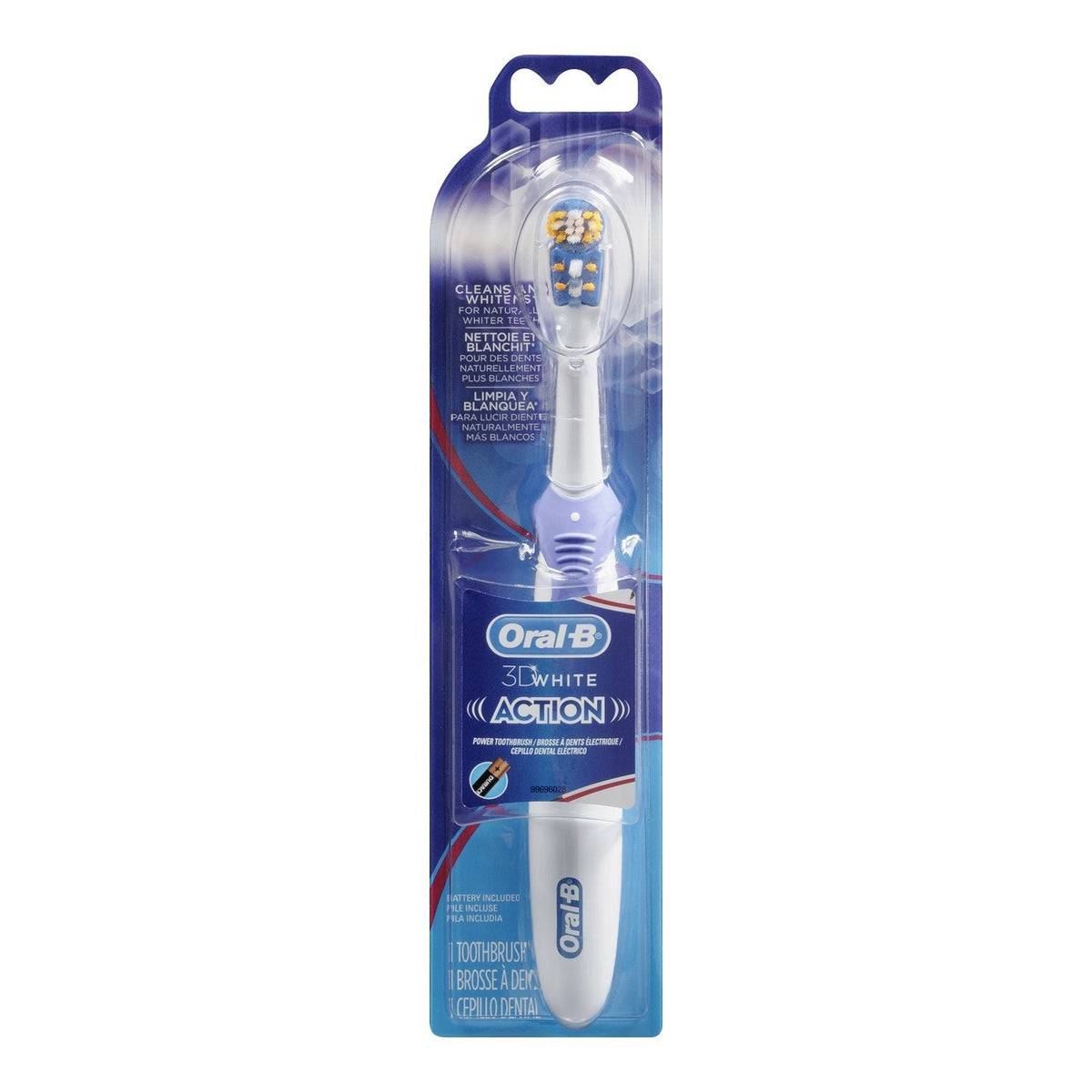 Electric Toothbrush Battery-Powered 3D White Stain Remover with Replaceable Heads
