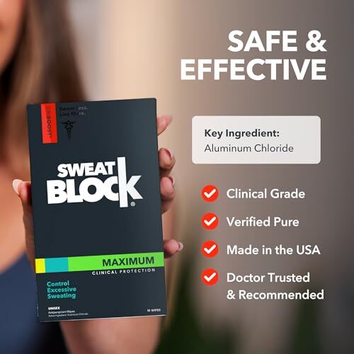 Clinical Strength Underarm Antiperspirant Wipes for Excessive Sweating – 10 Wipes