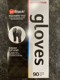 Disposable Vinyl Gloves Medium Black 90 Pack No Powder