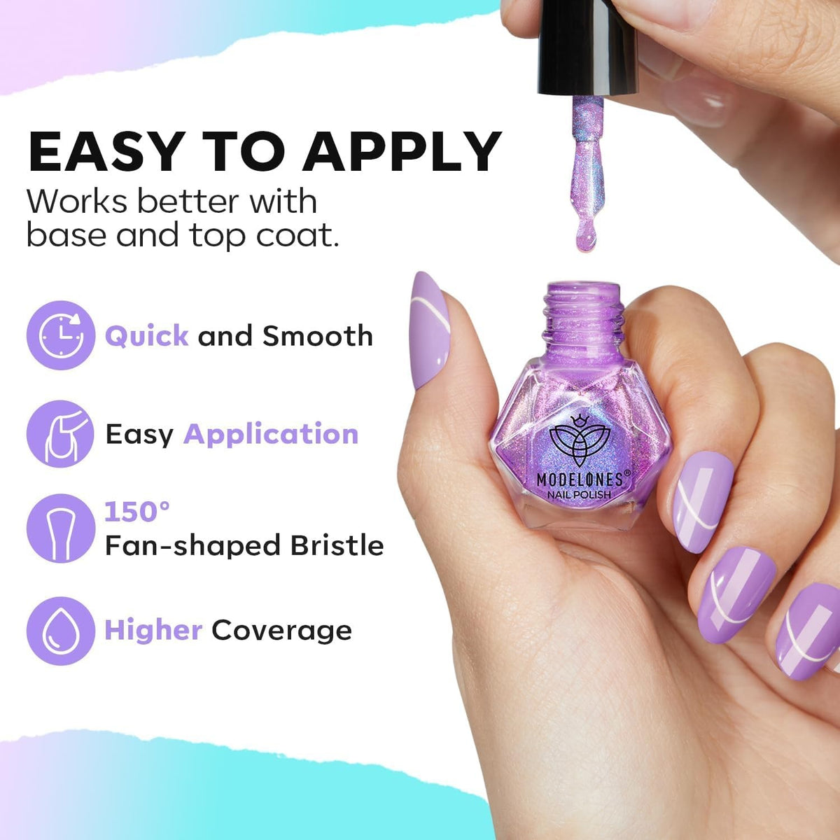 Quick Dry Holographic Nail Polish Set - 6 Vibrant Aurora Colors