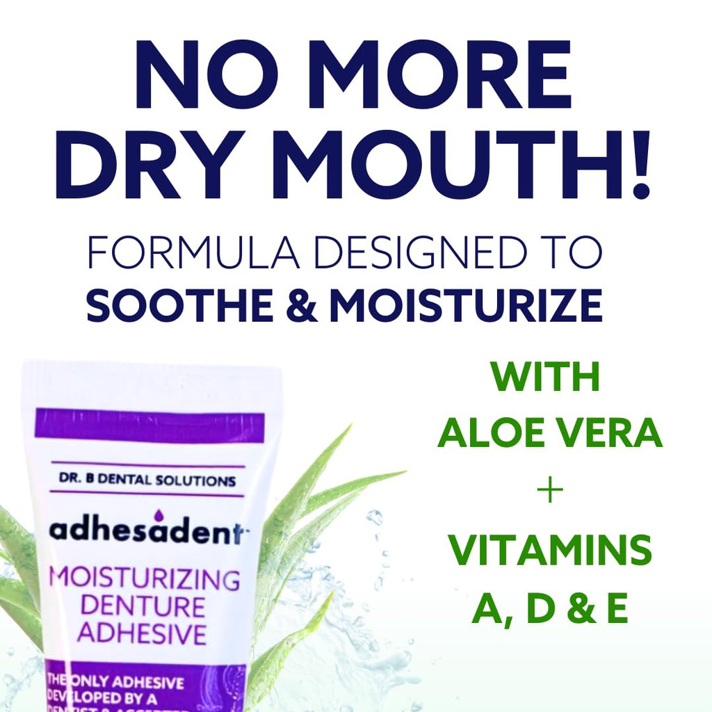 Moisturizing Denture Adhesive Cream with Strong Grip - Zinc-Free, Natural Taste