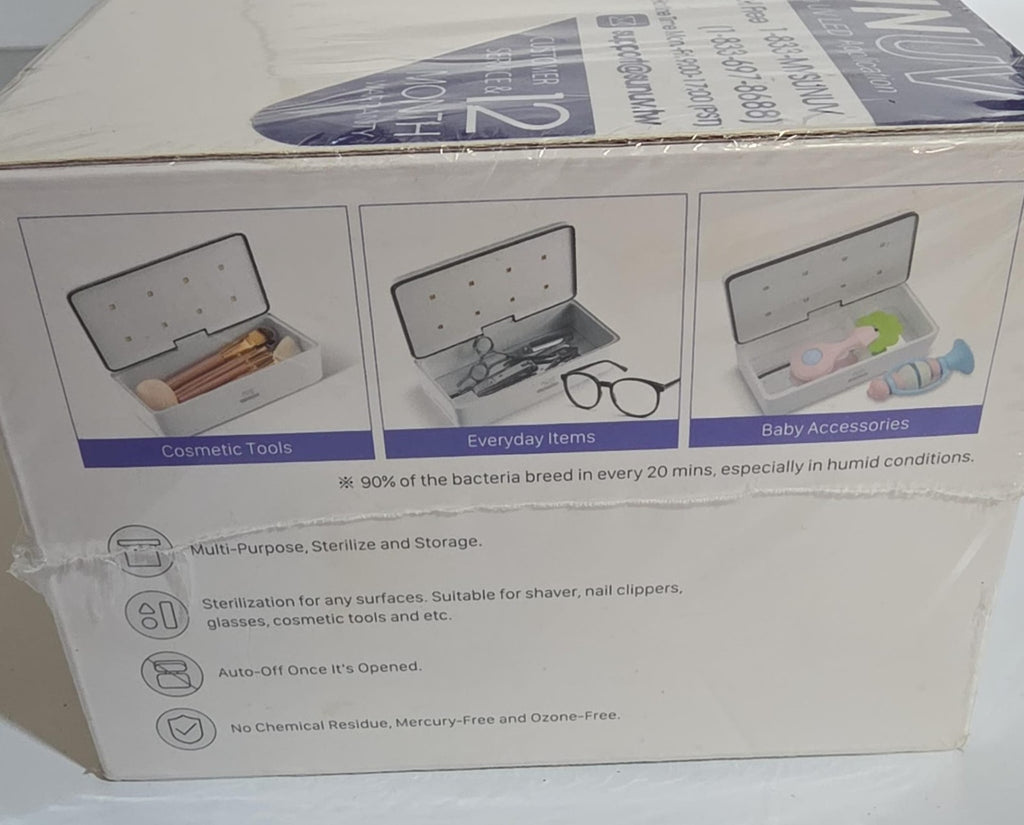 UVC LED Sterilizer Box Model S2 - White, Portable Sterilization Device