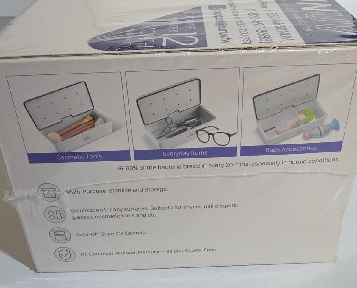 UVC LED Sterilizer Box Model S2 - White, Portable Sterilization Device