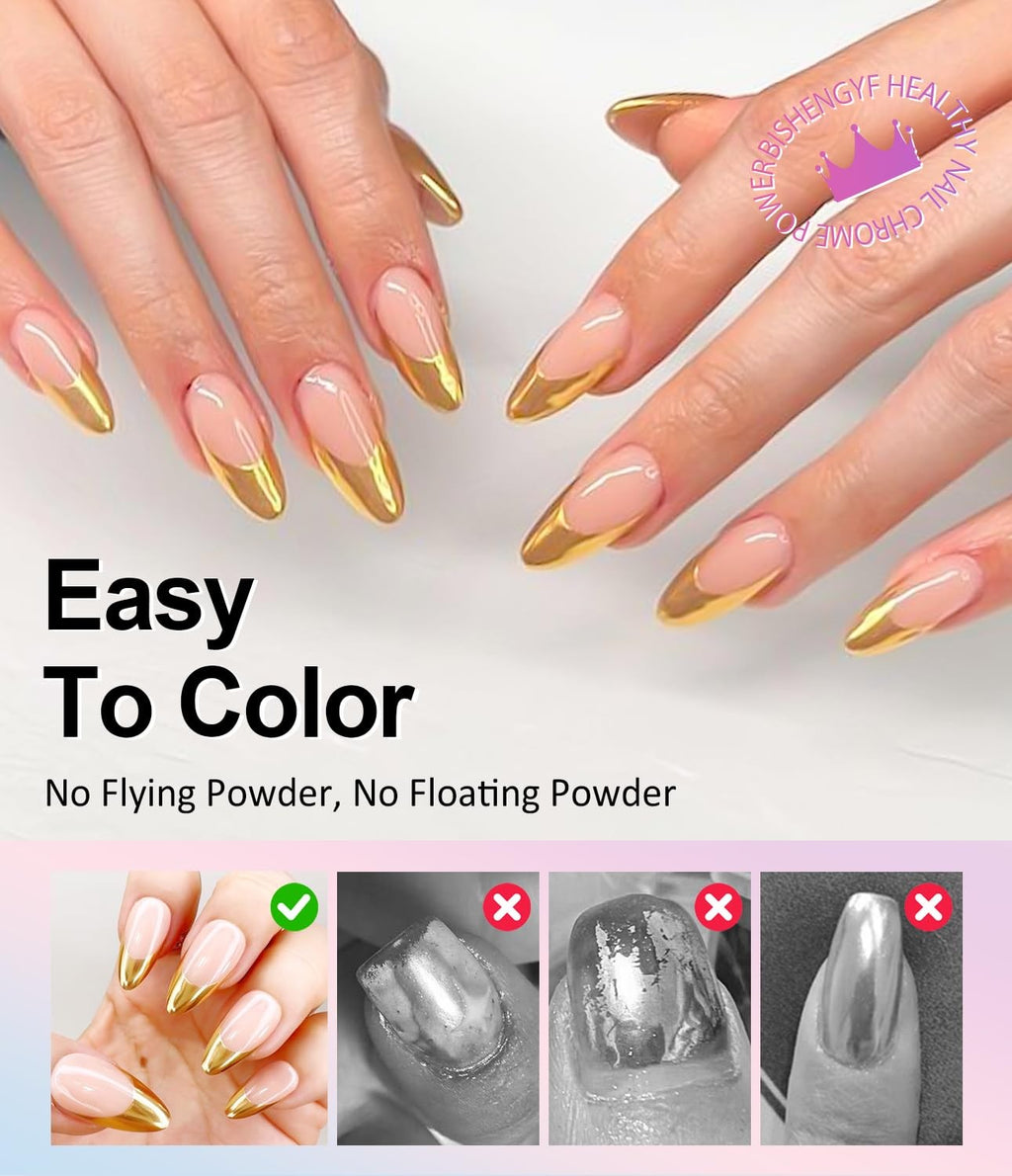 Mirror Effect Chrome Nail Powder Set - 6 Colors for Nail Art & Manicure