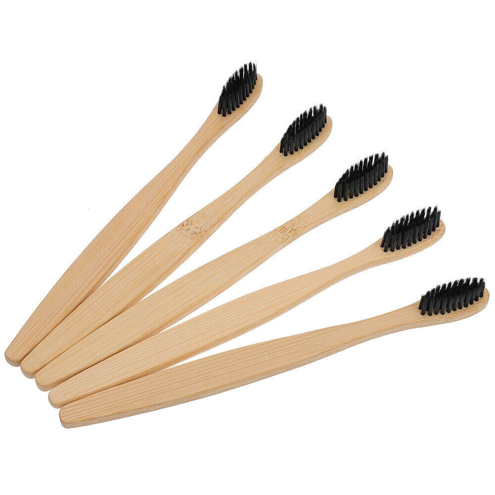 20Pcs Natural Bamboo Toothbrush with Charcoal Soft Bristles - Eco-Friendly Adult Oral Care