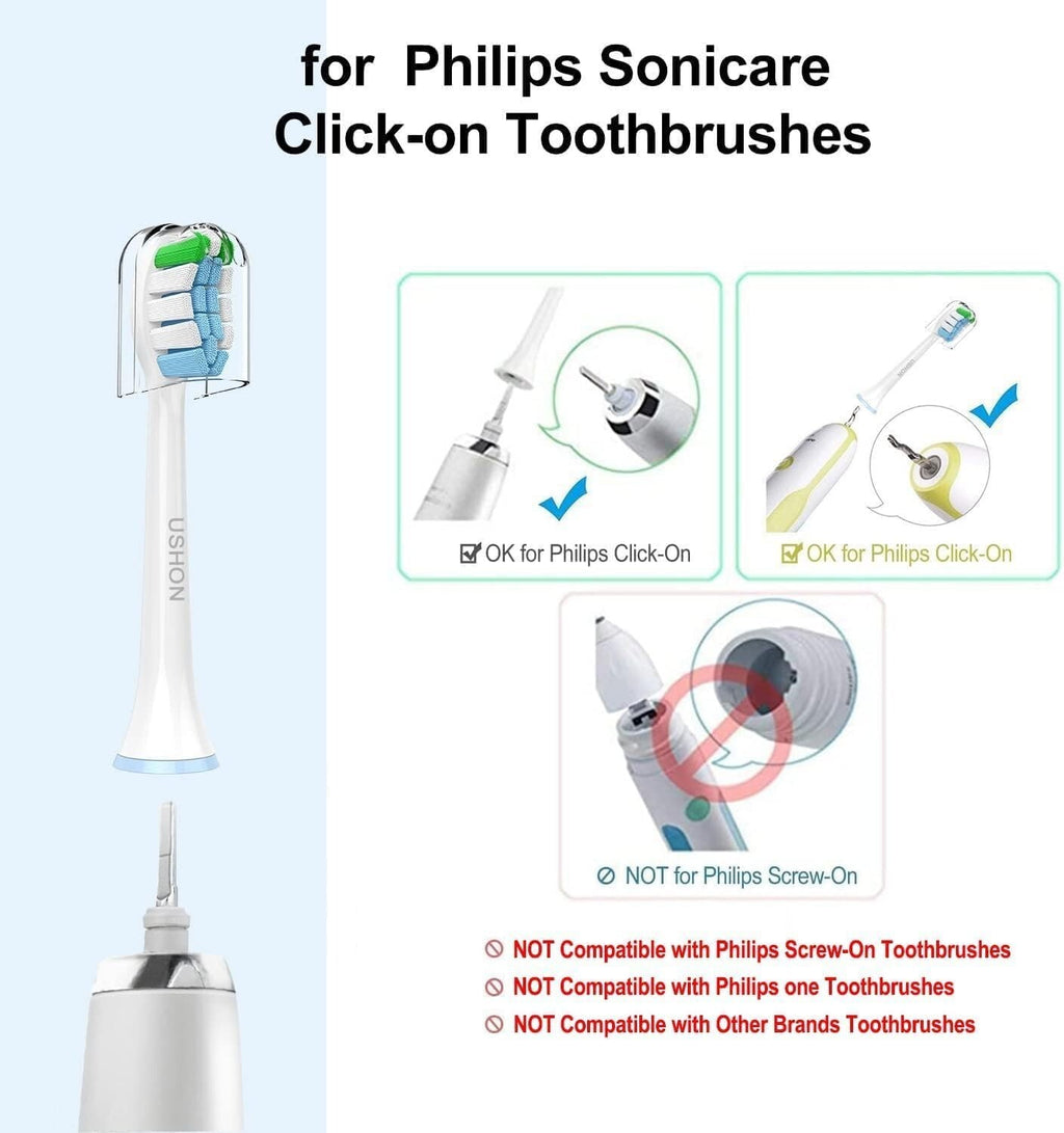Replacement Toothbrush Heads Compatible with Phillips Sonicare 8 Pack - Soft Bristles