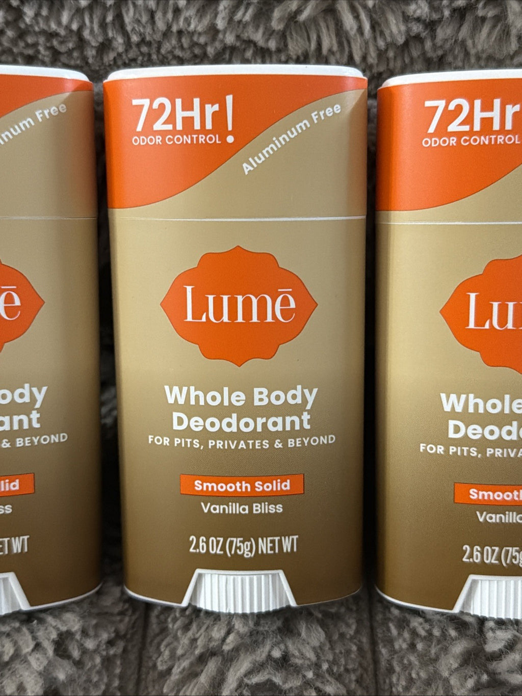 Lume Vanilla Bliss Whole Body Deodorant - 72Hr Aluminum Free Solid 2.6 oz