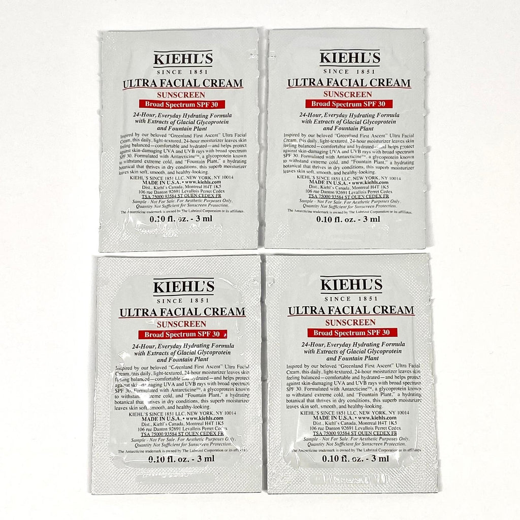 Kiehl's SPF 30 Facial Sunscreen Sample Lot - Travel & Skincare