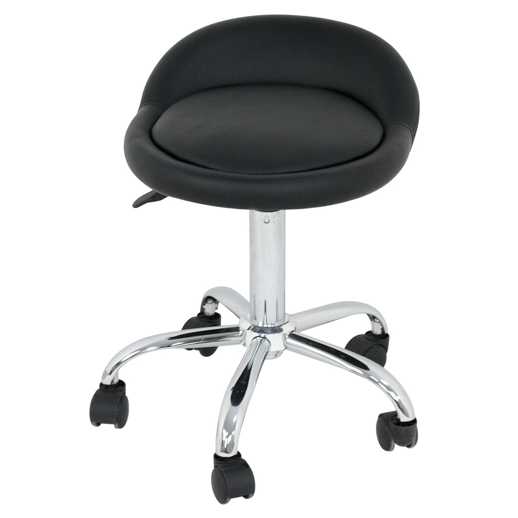 Adjustable Hydraulic Swivel Stool with Backrest for Salon & Spa