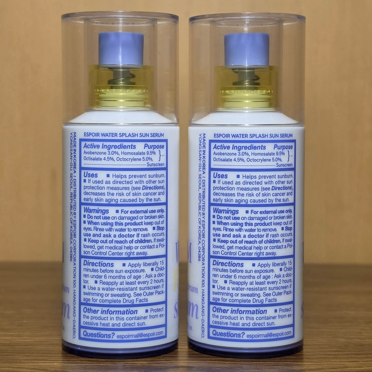 Water Splash Sun Serum SPF 50+ Sunscreen 50mL - 2 Pack Broad Spectrum Facial Sunblock