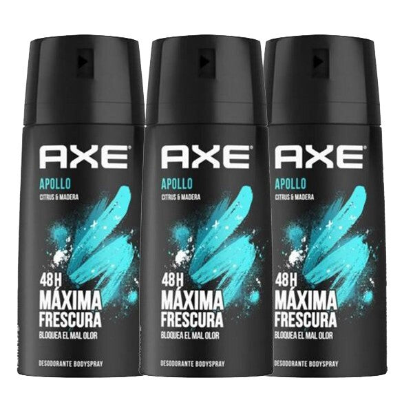 Axe Apollo Men's Deodorant Body Spray 150ml - 3 Pack