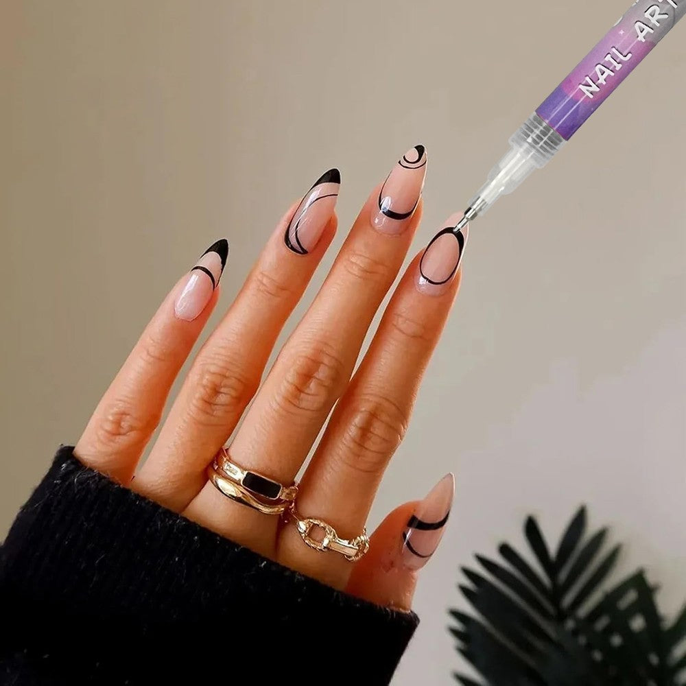 12 Colors Nail Art Pens Set with Fine Tips for DIY Manicure Designs