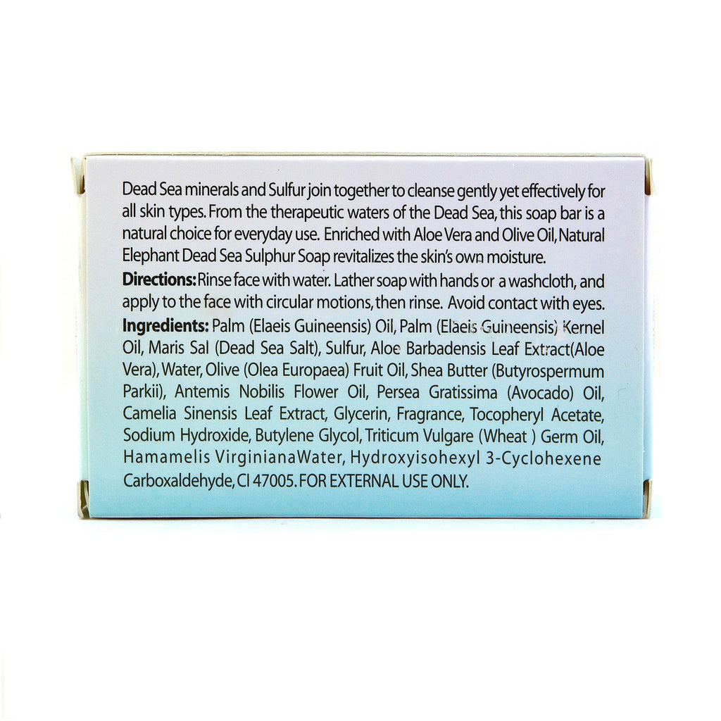 Dead Sea Sulfur Soap for Acne & Skin Detox - Natural Mineral Bar 4.4 oz