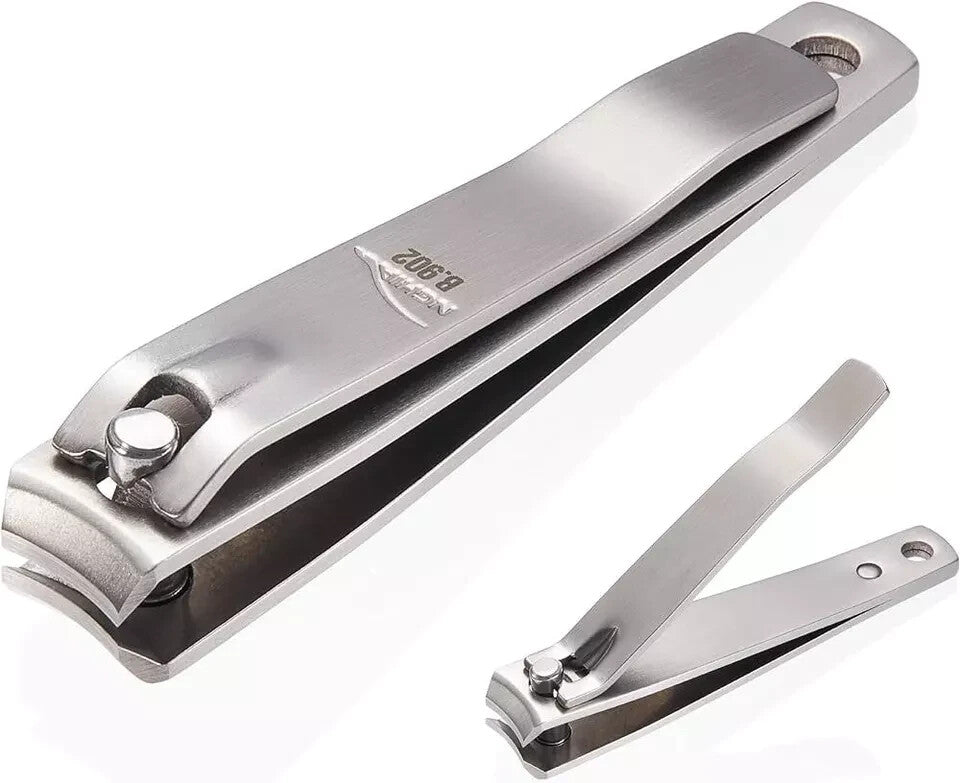 Large Stainless Steel Nail Clipper Set with Curved Blade - Pack of 4