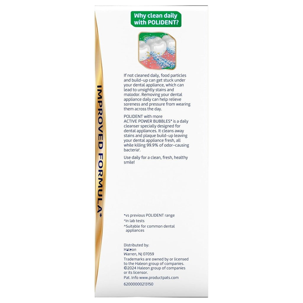 Dental Appliance Cleaner Tablets - Antibacterial, Odor-Removing, 60 Count